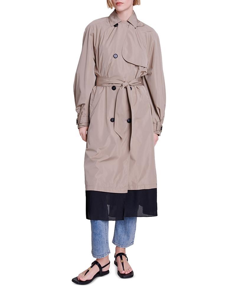 Maje Gilusan Mixed Media Trench Coat Product Image