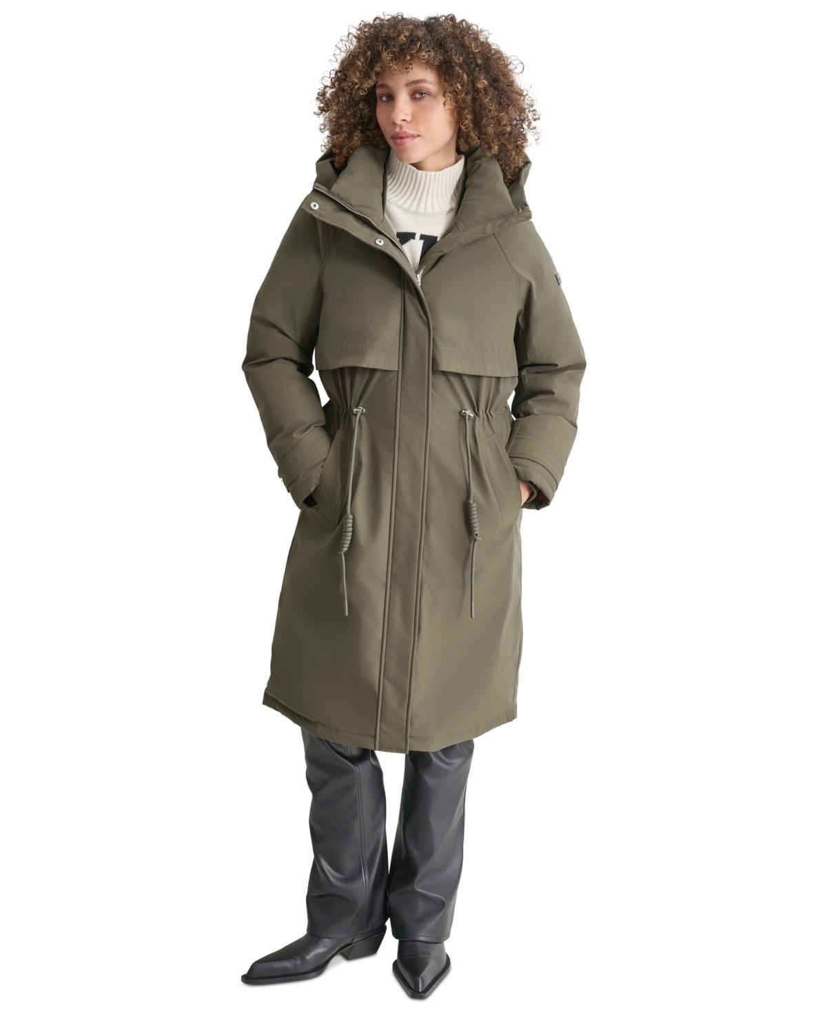 Dkny Womens Hooded Long-Sleeve Anorak Puffer Coat Product Image