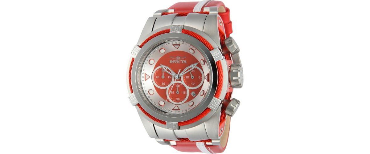 Invicta Mens 43786 Bolt Quartz Chronograph Silver, Red Dial Watch - Red Product Image