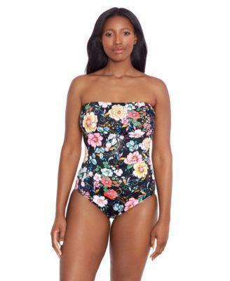 Womens Longitude Side Shirred Bandeau One-Piece Swimsuit Product Image