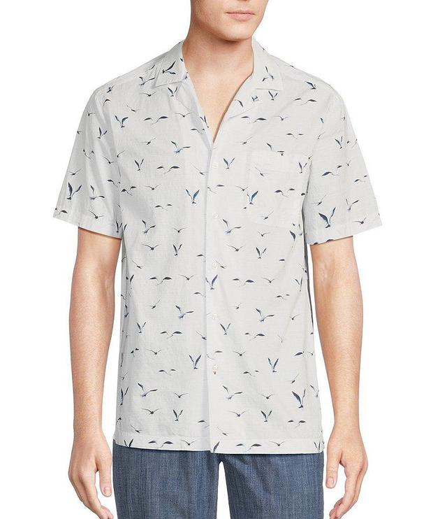 Cremieux Blue Label Block Island Collection Pelican Printed Cotton-Dobby Short Sleeve Woven Camp Shirt Product Image