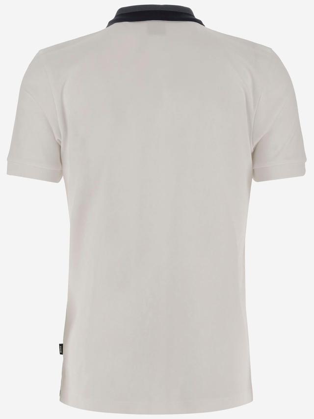 HUGO BOSS Cotton Polo Shirt With Logo In Beige Product Image