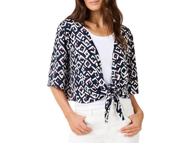 NIC+ZOE Indigo Angles 4-Way Cardigan (Indigo Multi) Women's Sweater Product Image