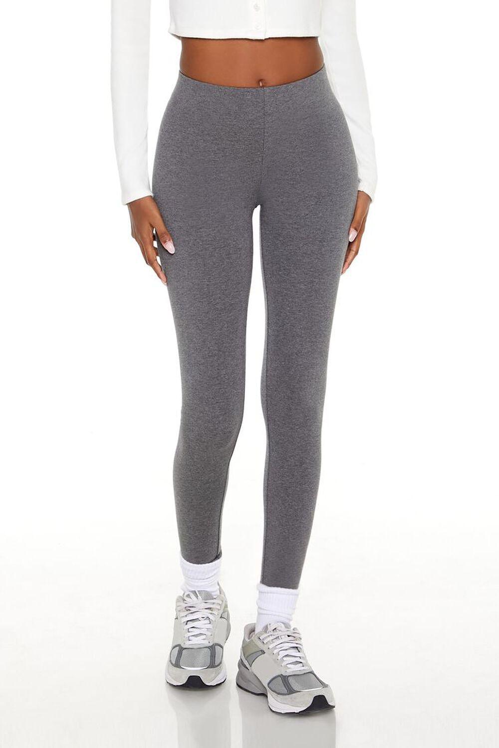 Heathered Mid-Rise Leggings | Forever 21 Product Image