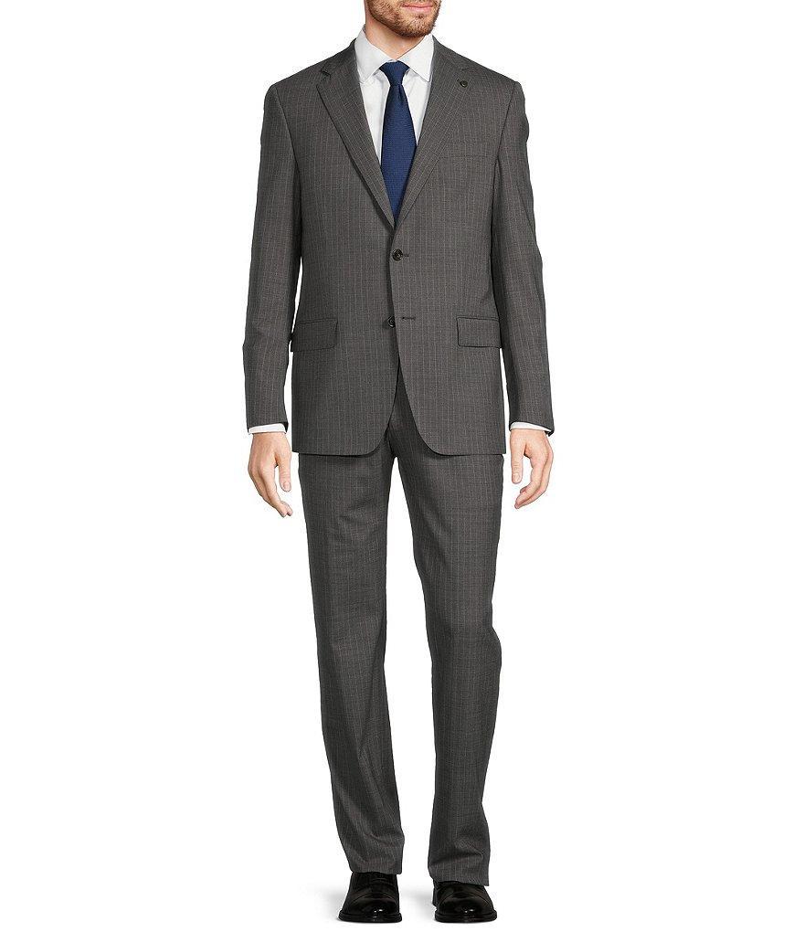 Hart Schaffner Marx New York Modern Fit Flat Front Stripe 2-Piece Suit Product Image