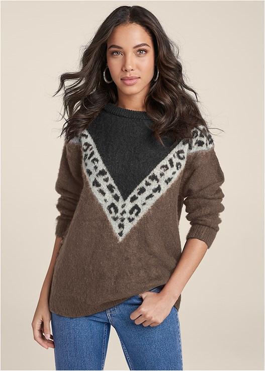 Leopard Stripe Sweater Product Image