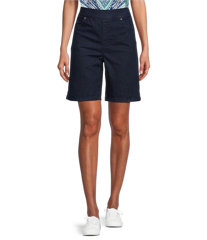 Allison Daley Petite Size Elastic Waist Pull-On Stretch Denim Shorts Product Image