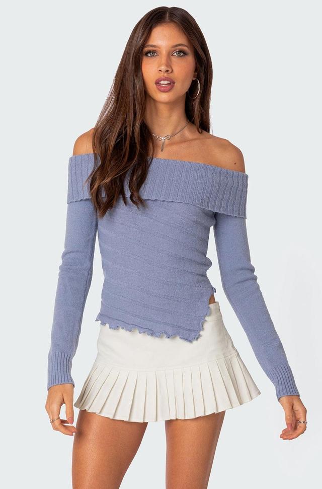 Sonya Fold Over Knit Top Product Image