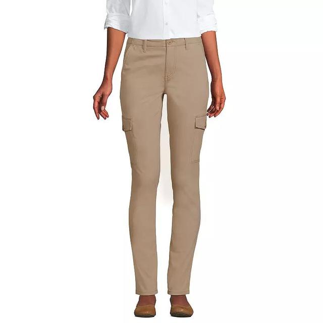 Petite Lands End Mid Rise Slim Cargo Chino Pants, Womens Product Image