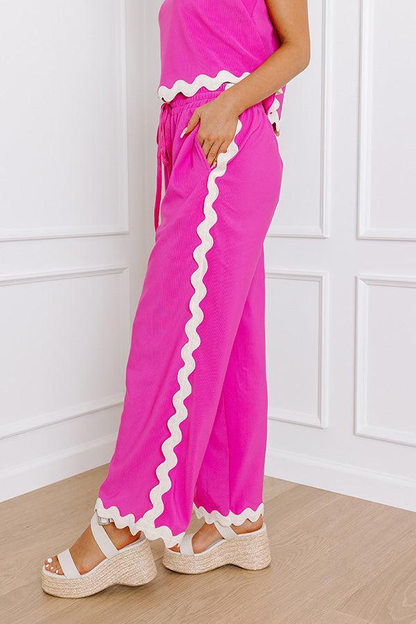 Urban Chic High Waist Wide Leg Pants in Fuchsia Product Image