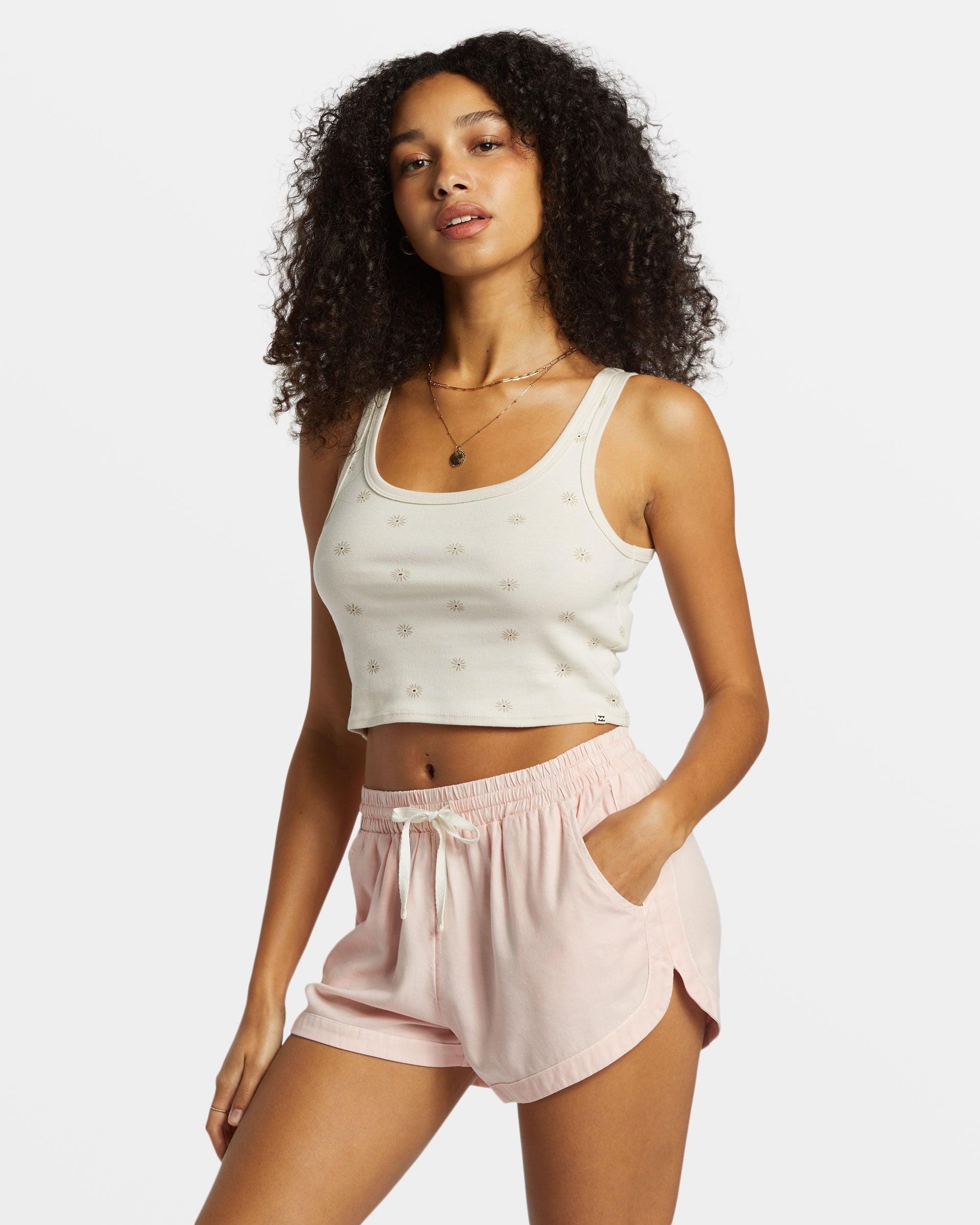 Road Trippin Elastic Waist Shorts - Feelin Peachy Female Product Image