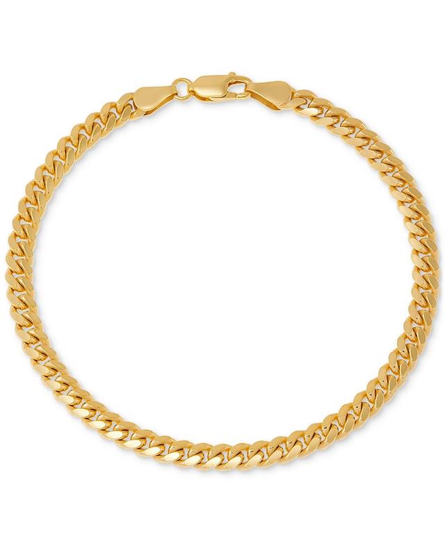 Mens Cuban Link Bracelet in 18k Gold-plated Sterling Silver & Sterling Silver Product Image