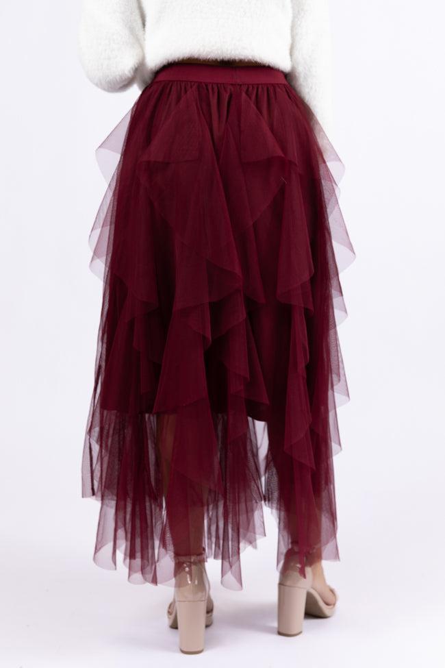 Magical Feeling Wine Tulle Maxi Skirt FINAL SALE Product Image