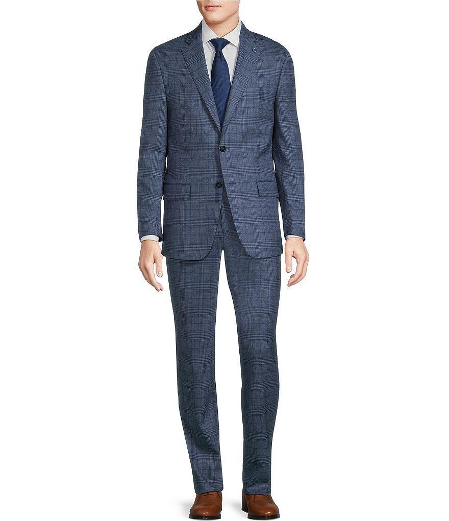 Hart Schaffner Marx New York Modern Fit Flat Front Performance Plaid 2-Piece Suit Product Image