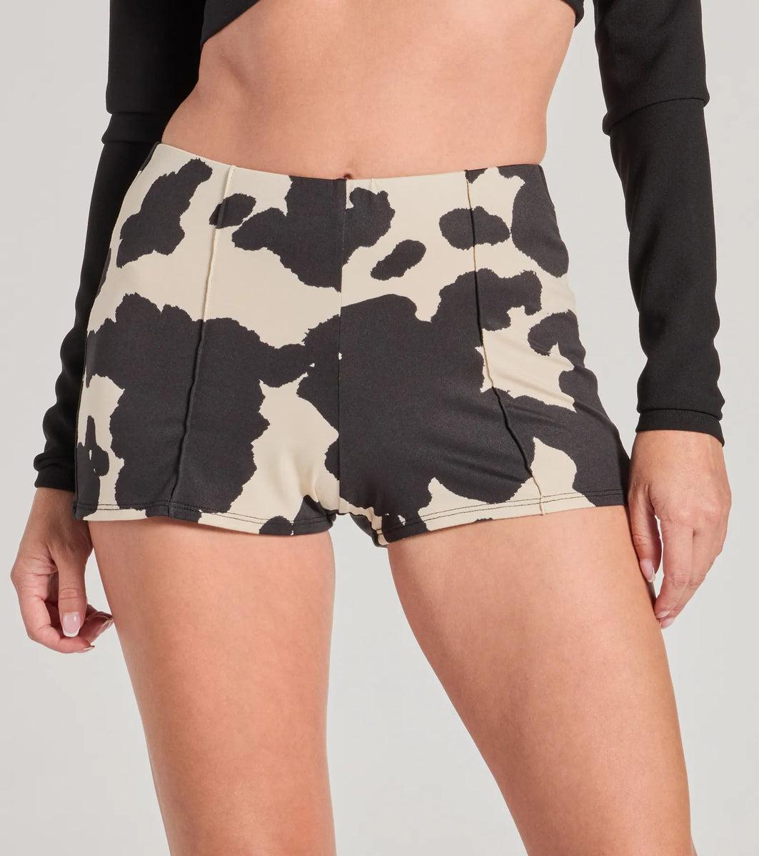 Cowgirl Outlaw Cow Print Hot Shorts Product Image