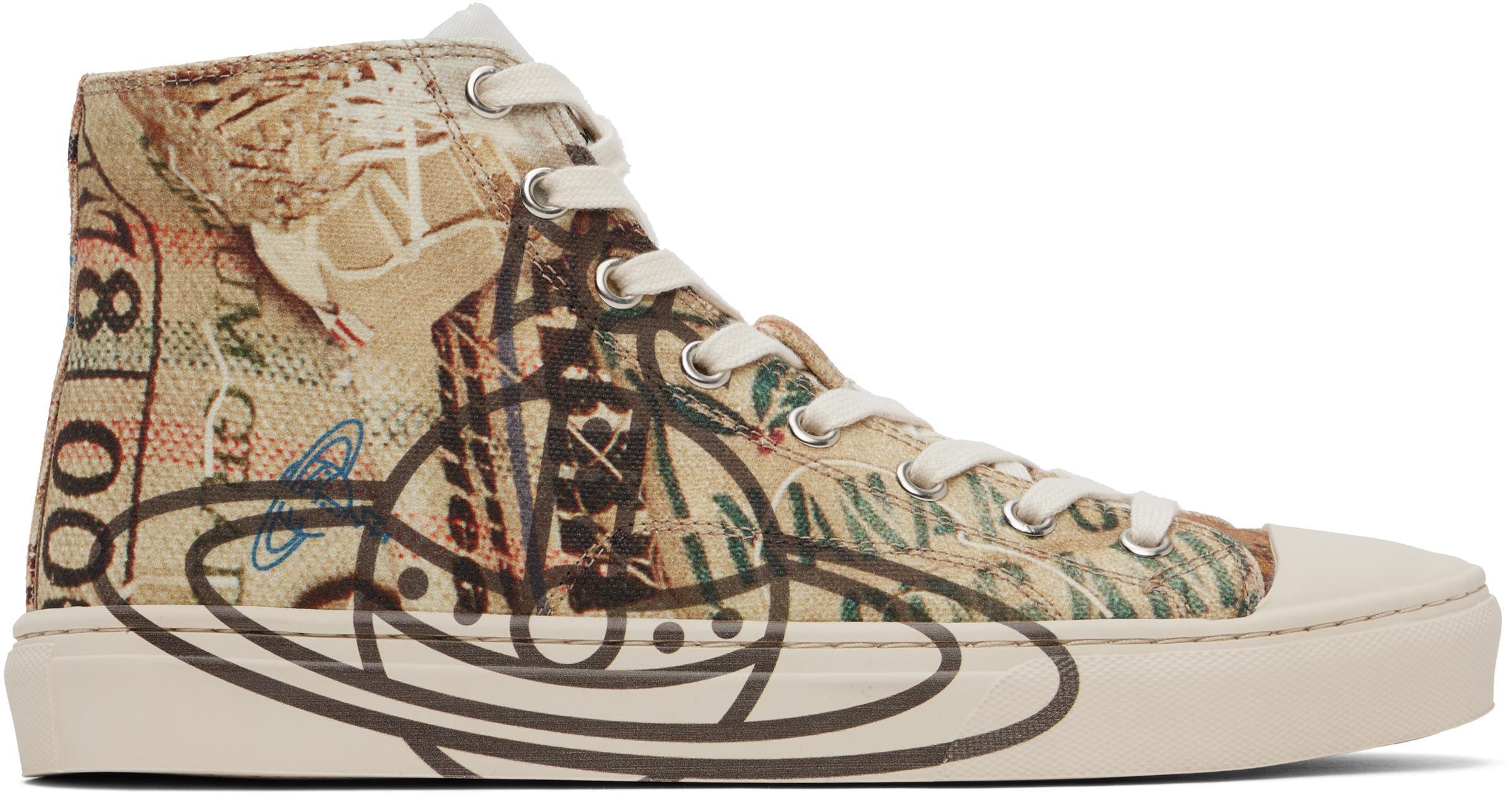 Beige High Top Plimsoll Sneakers Product Image