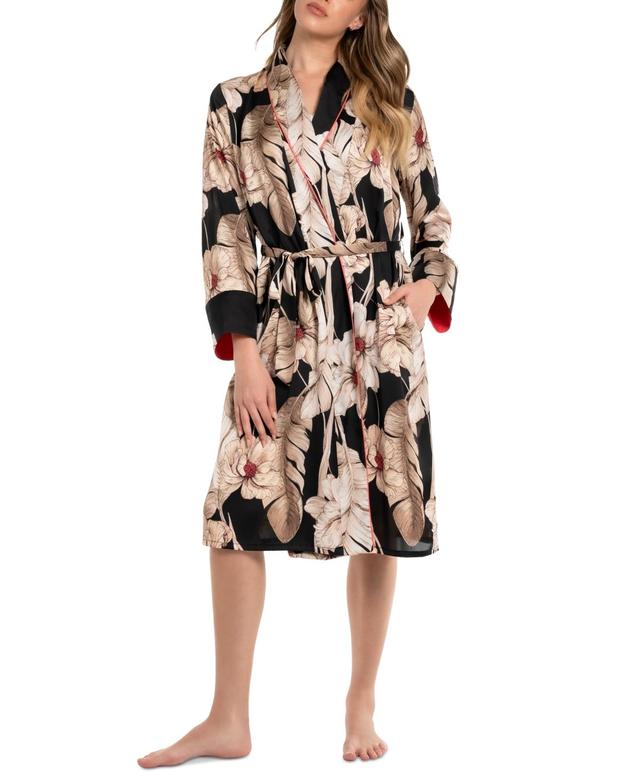 Midnight Bakery Womens Printed Satin Wrap Robe Product Image