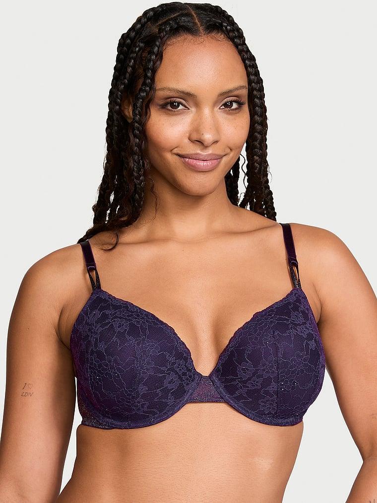 Sexy Tee Sequin Posey Lace Lightly Lined Demi Bra Product Image