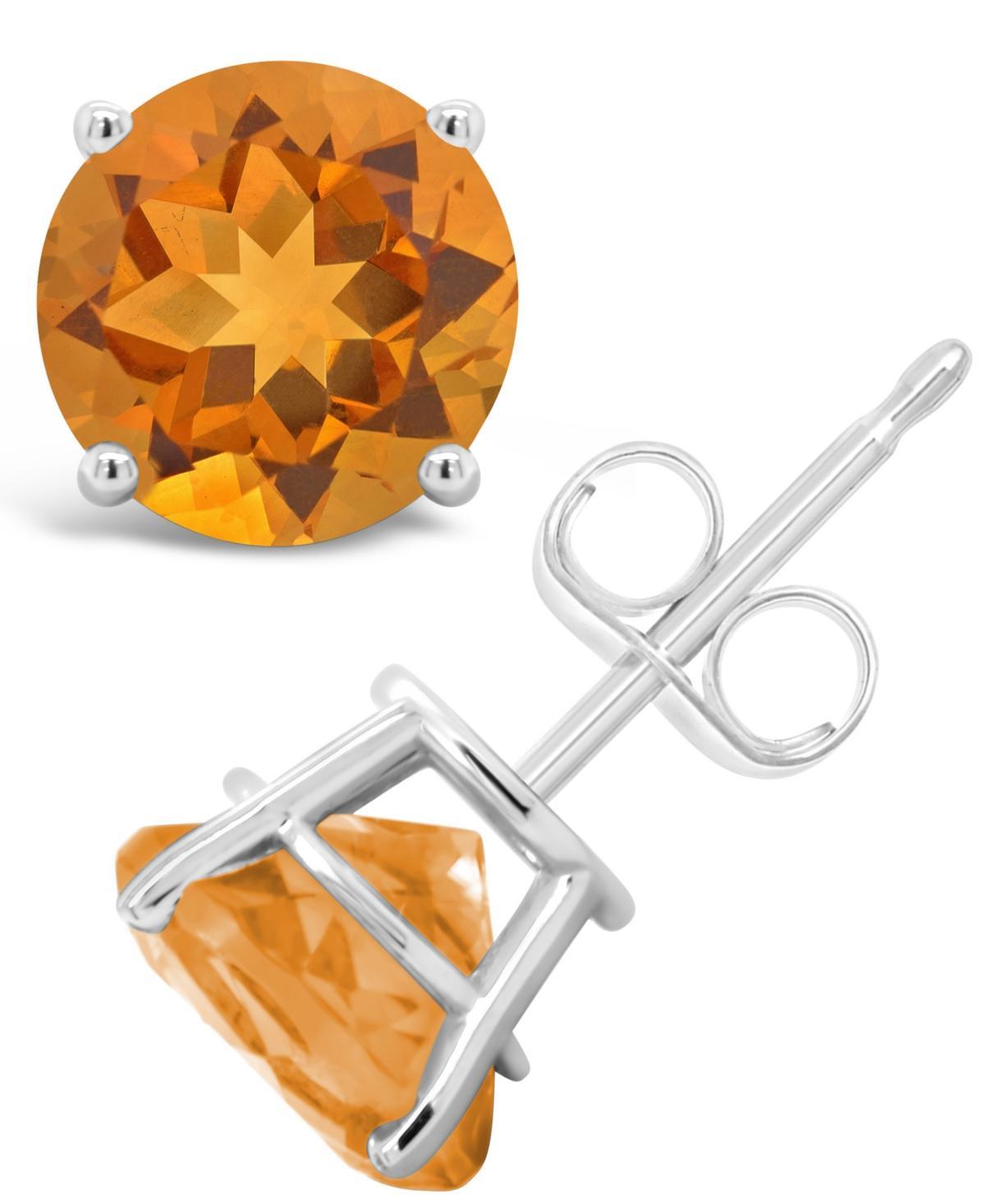 Celebration Gems Sterling Silver Citrine Stud Earrings, Womens, Orange Product Image