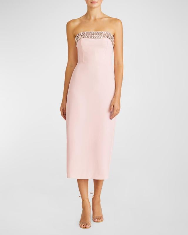 Strapless Crystal Embellished Midi Dress Product Image