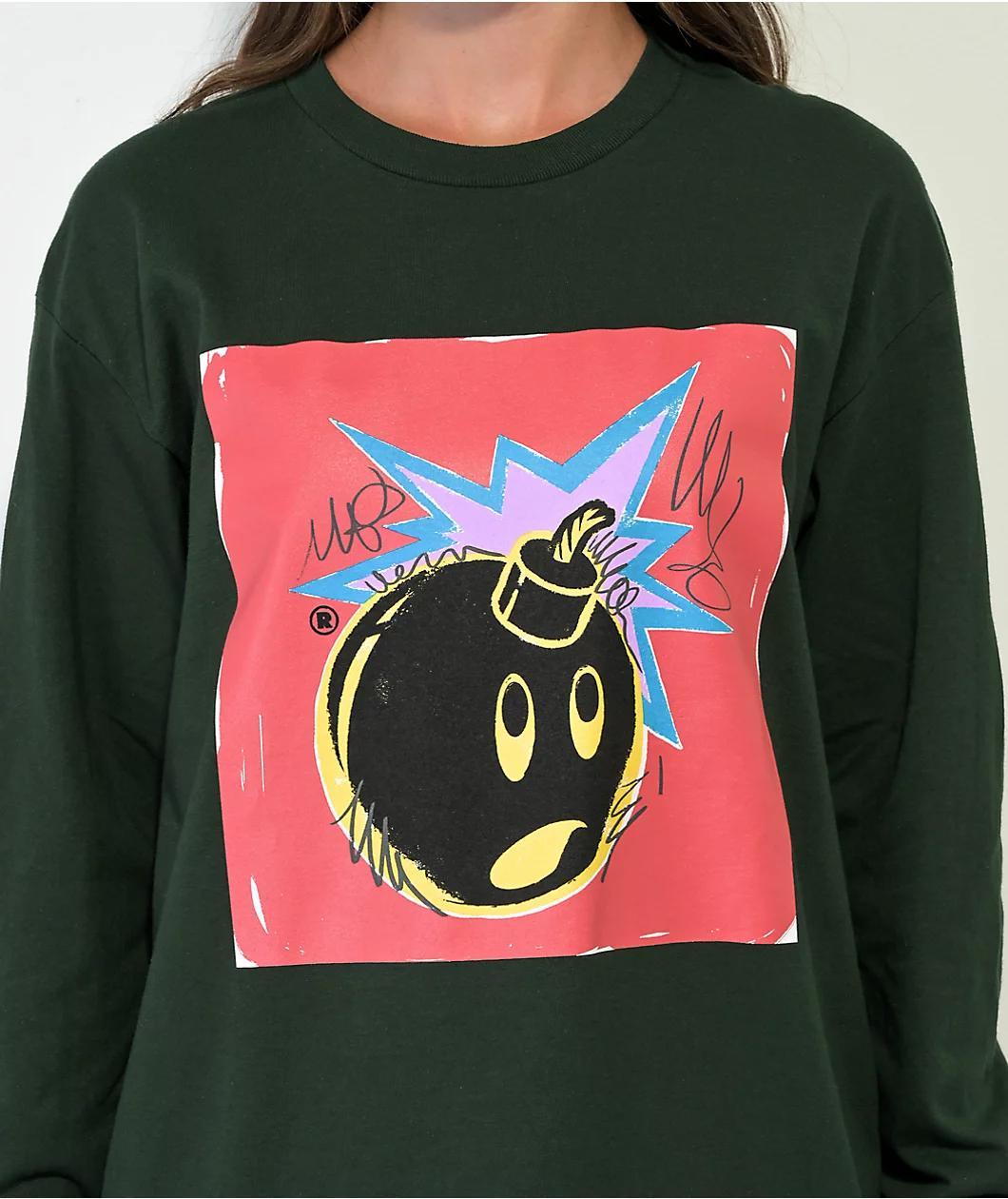 Adam Bomb Andy Adam Green Long Sleeve T-Shirt Product Image