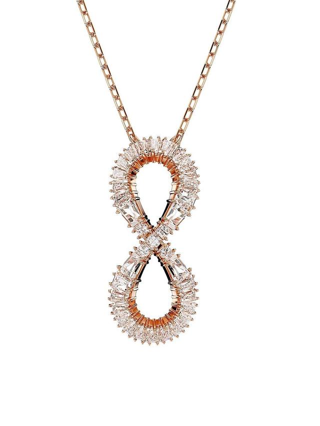 Swarovski Rose Gold-Tone Mixed Crystal Infinity Pendant Necklace, 15 + 2-3/4 extender Product Image