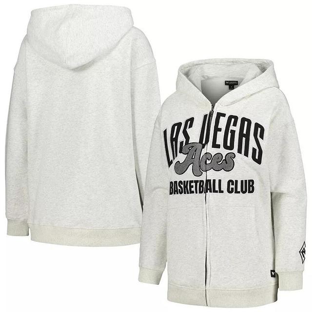 Womens The Wild Collective Heather Gray Las Vegas Aces Washed Full-Zip Hoodie Product Image