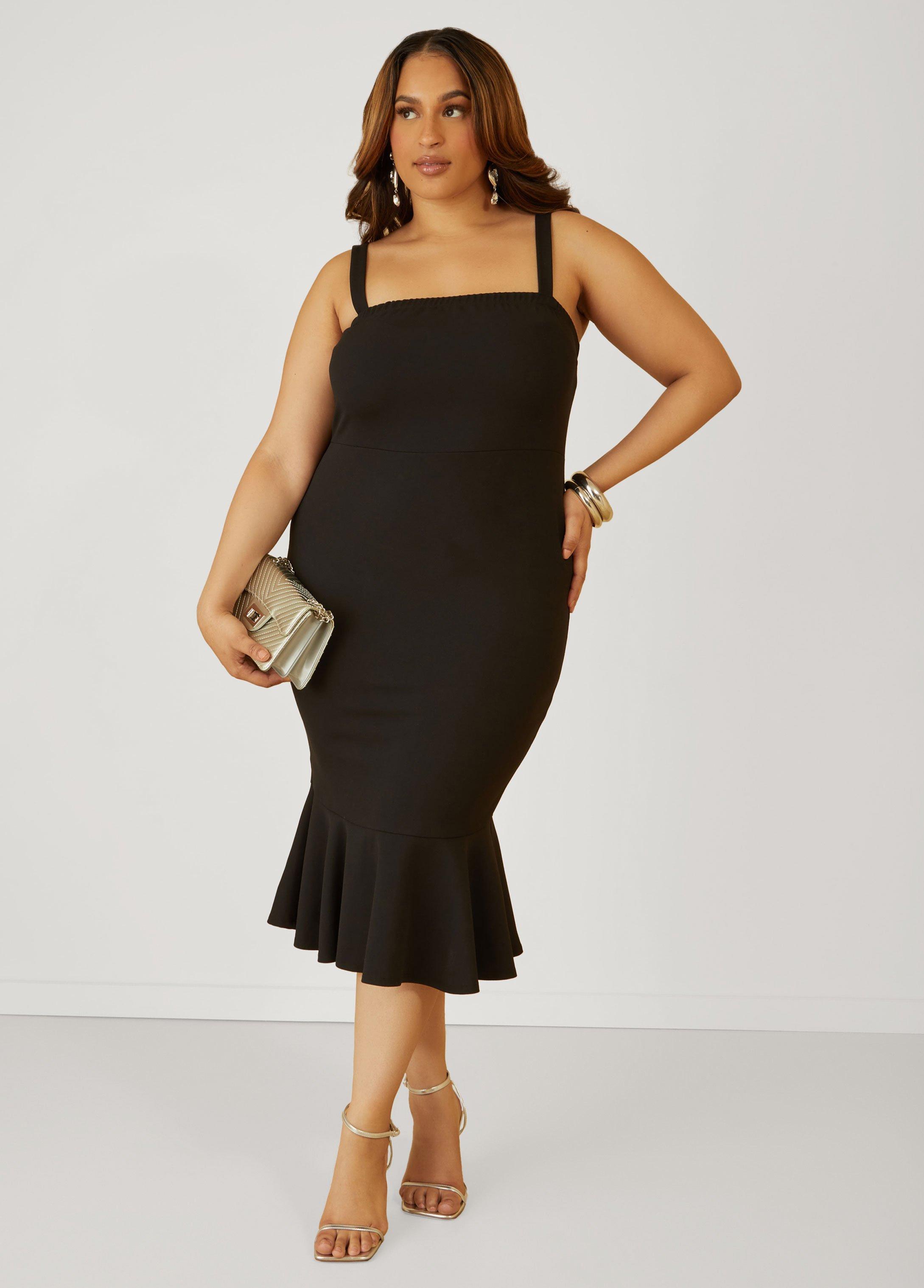 Plus Size Flounced Bodycon Dress Ashley Stewart Product Image