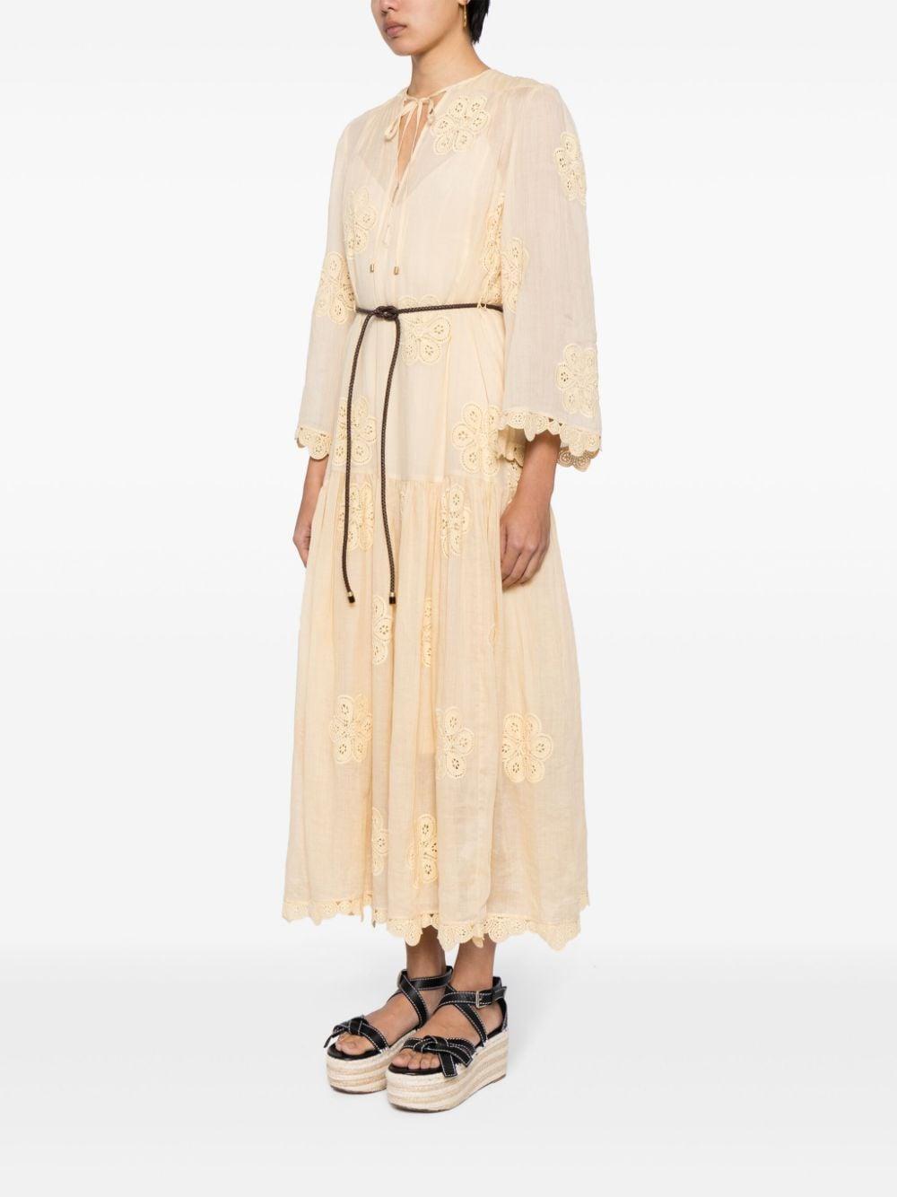 Acadian Embroidered Maxi Dress In Yellow Product Image