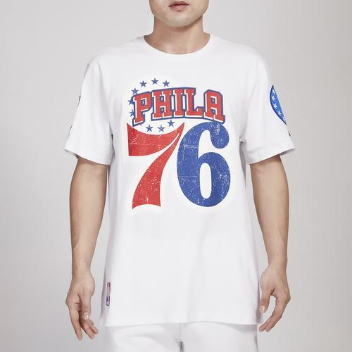 Pro Standard Mens Pro Standard 76ers Crackle SJ T-Shirt - Mens White Product Image