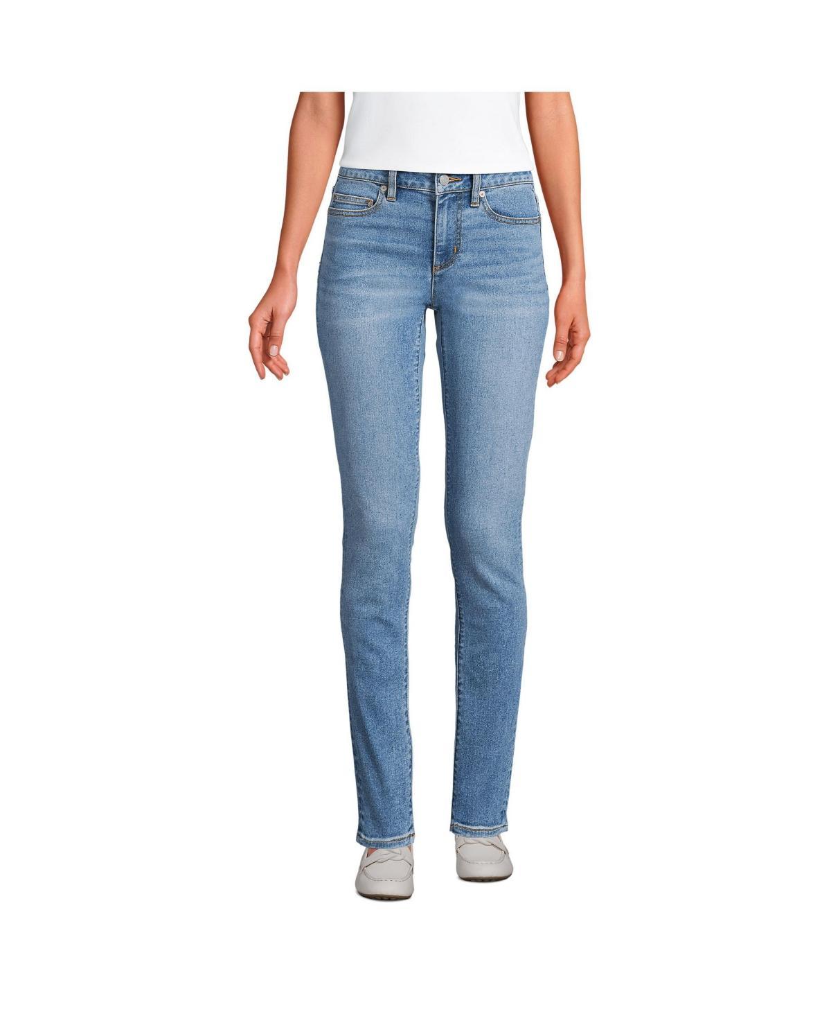 Womens Lands End Recover Mid Rise Slim Leg Jeans Product Image