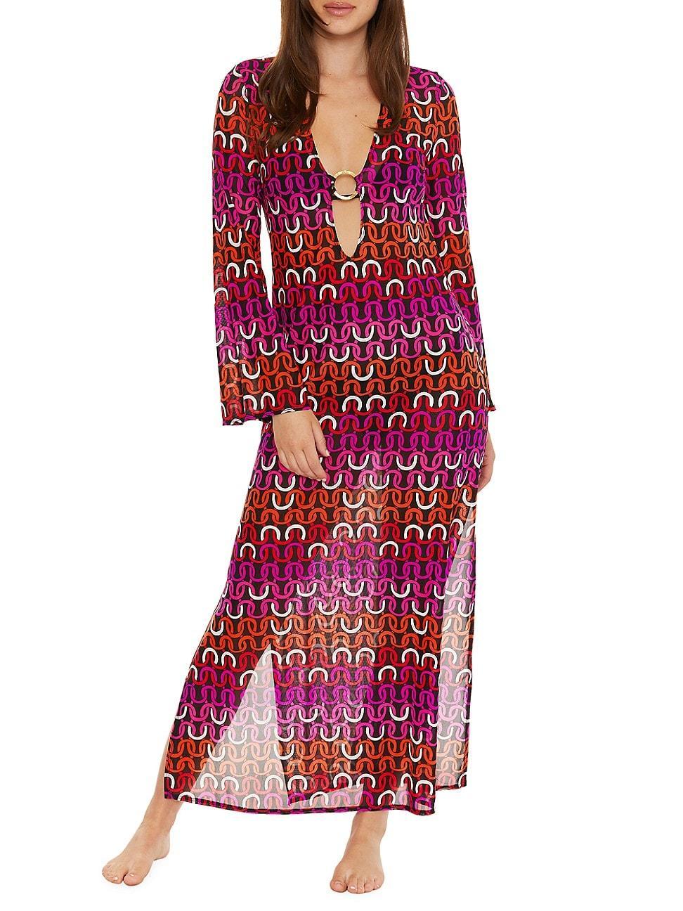 Womens Echo Geometric Mesh Maxi Dress Product Image