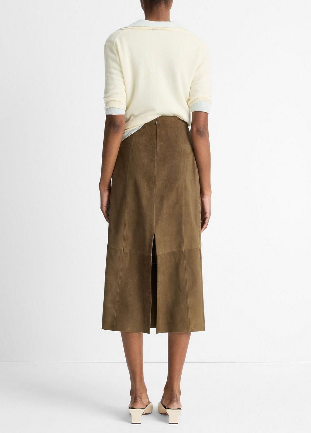 Suede Slim Midi Skirt Product Image