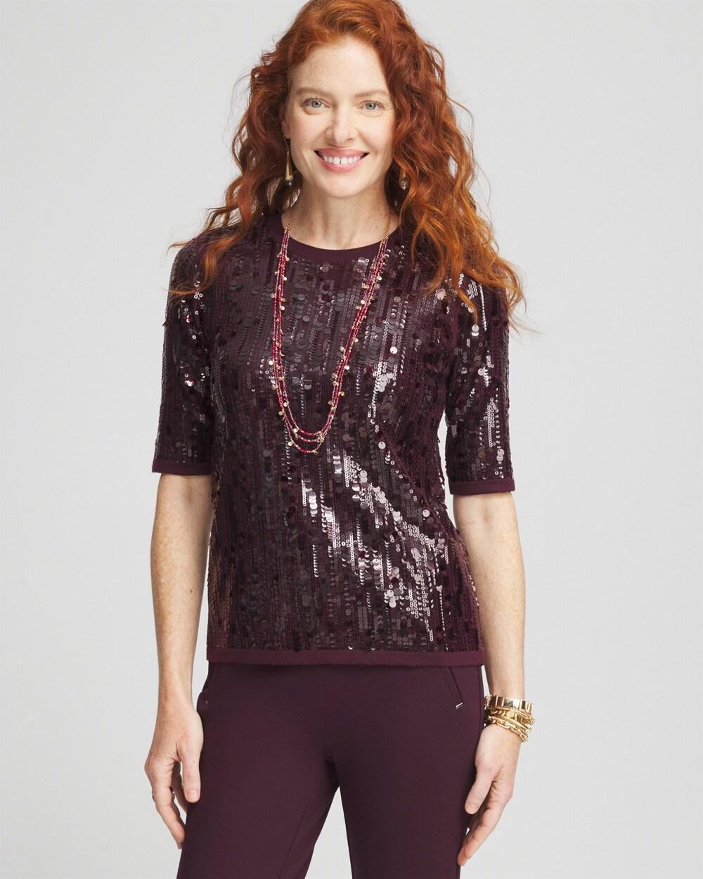 Women's Sequin Pullover Sweater Product Image