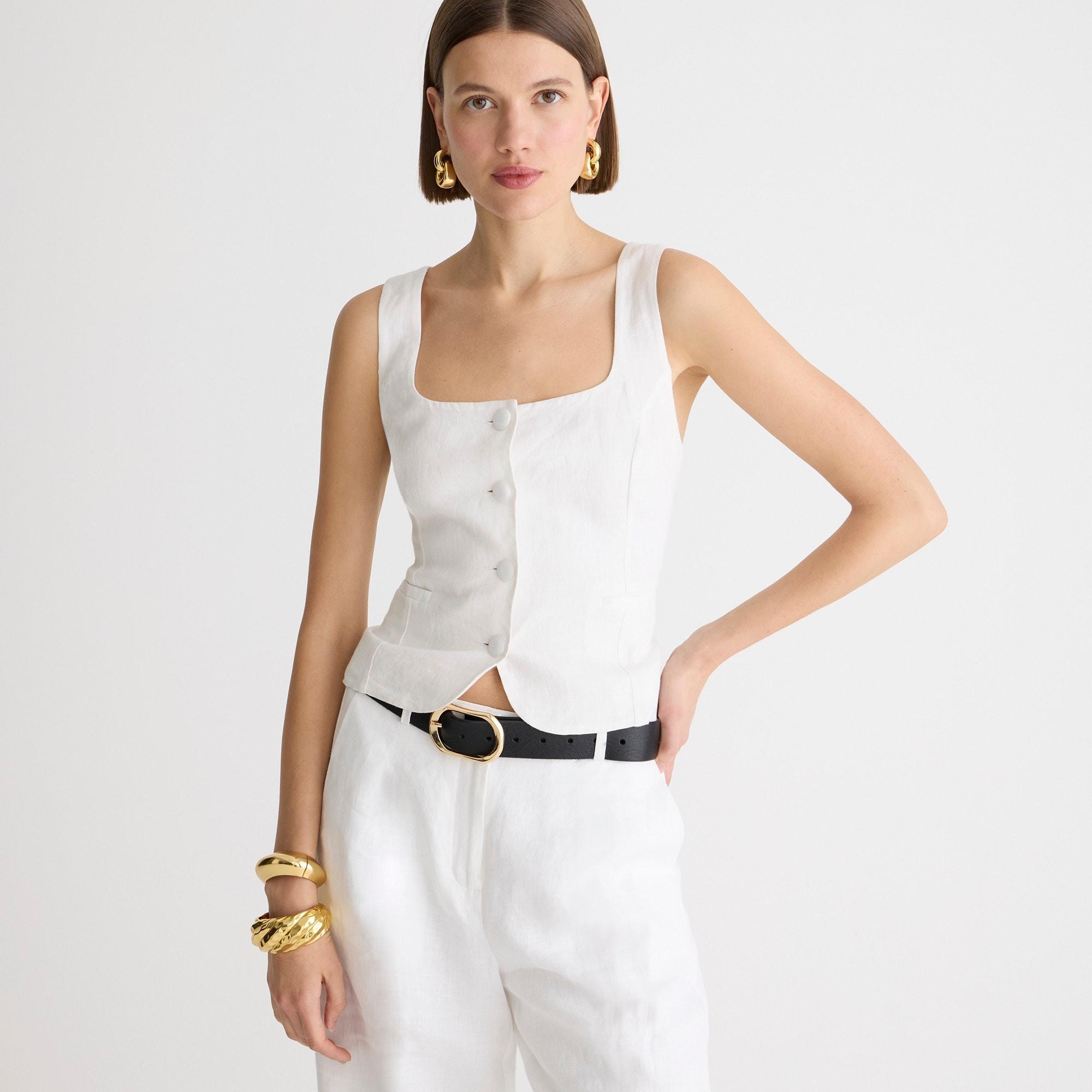 Scoopneck linen-blend vest product image