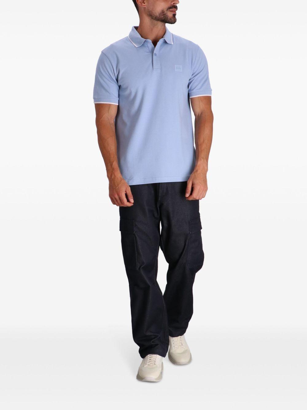 Logo-patch Polo Shirt In Blue Product Image