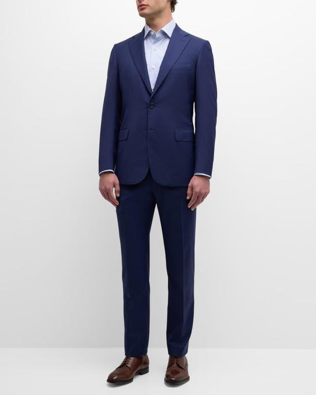 Mens Tonal Check Wool Suit Product Image