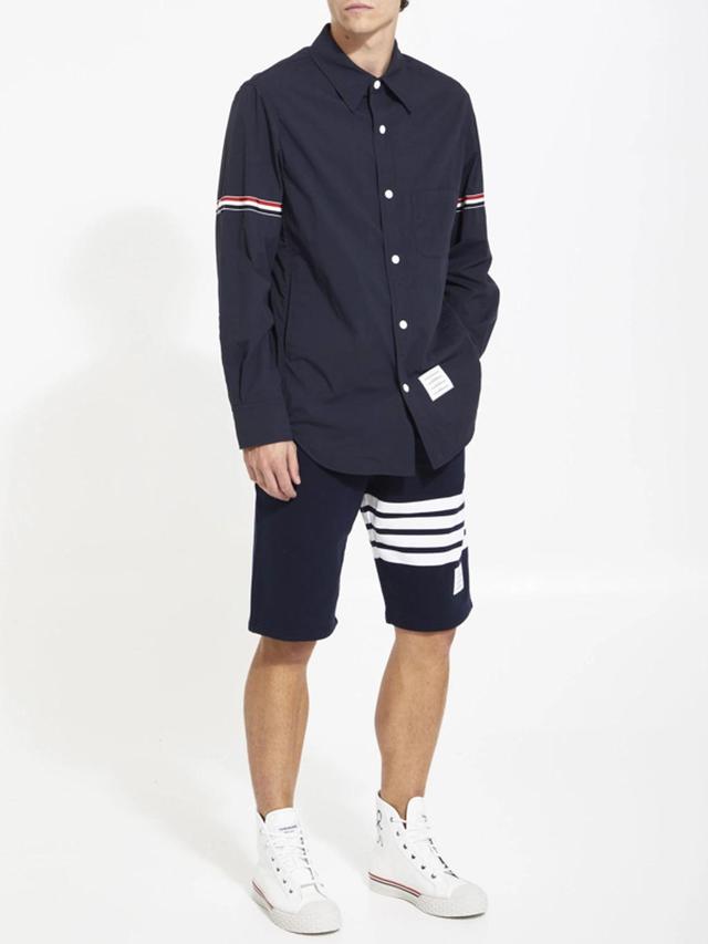 Snap Front Shirt Jacket In Navy Product Image