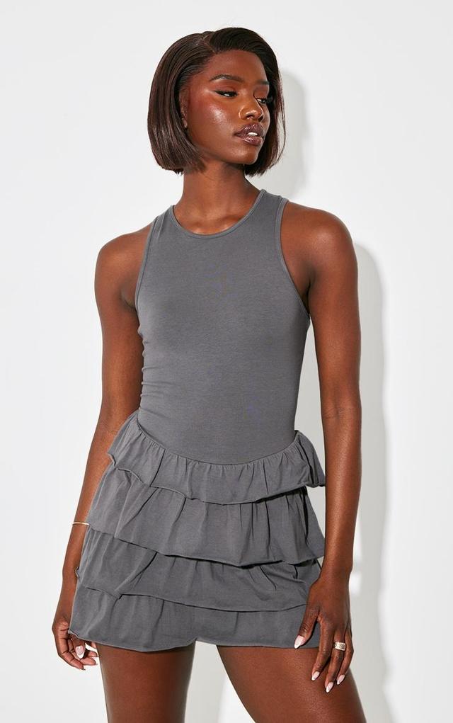 Tall Charcoal Frill Shift Dress Product Image