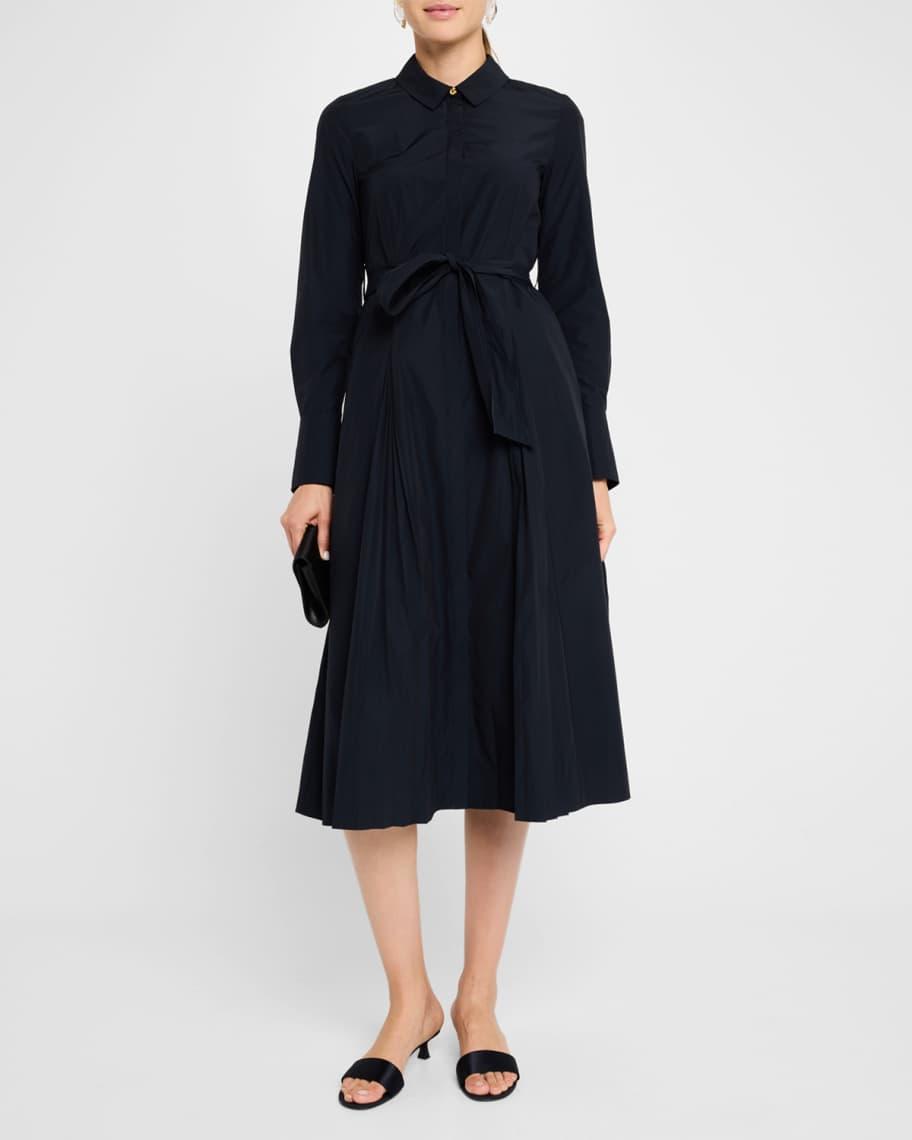 Annette Long-Sleeve Pleated Shirtdress Product Image