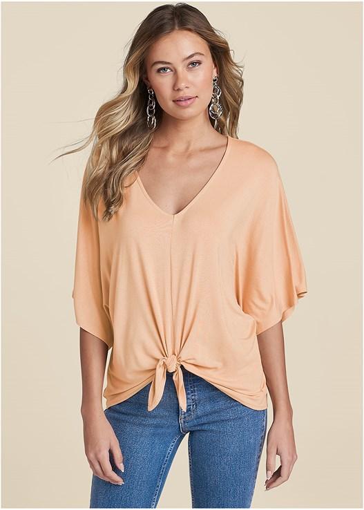 Knot Twist V-Neck Tee Product Image