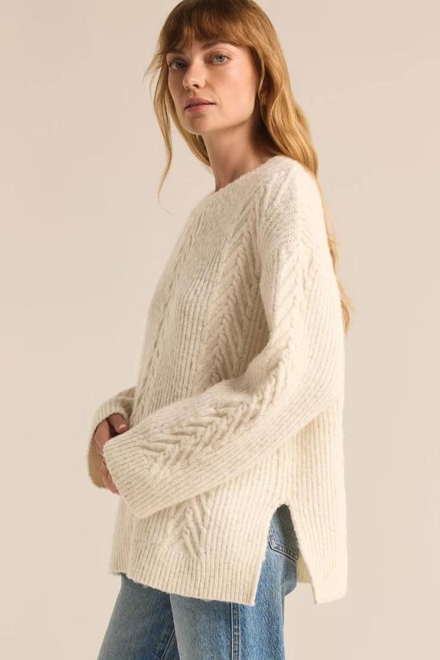 All That Glitters Cable Knit Sweater Product Image