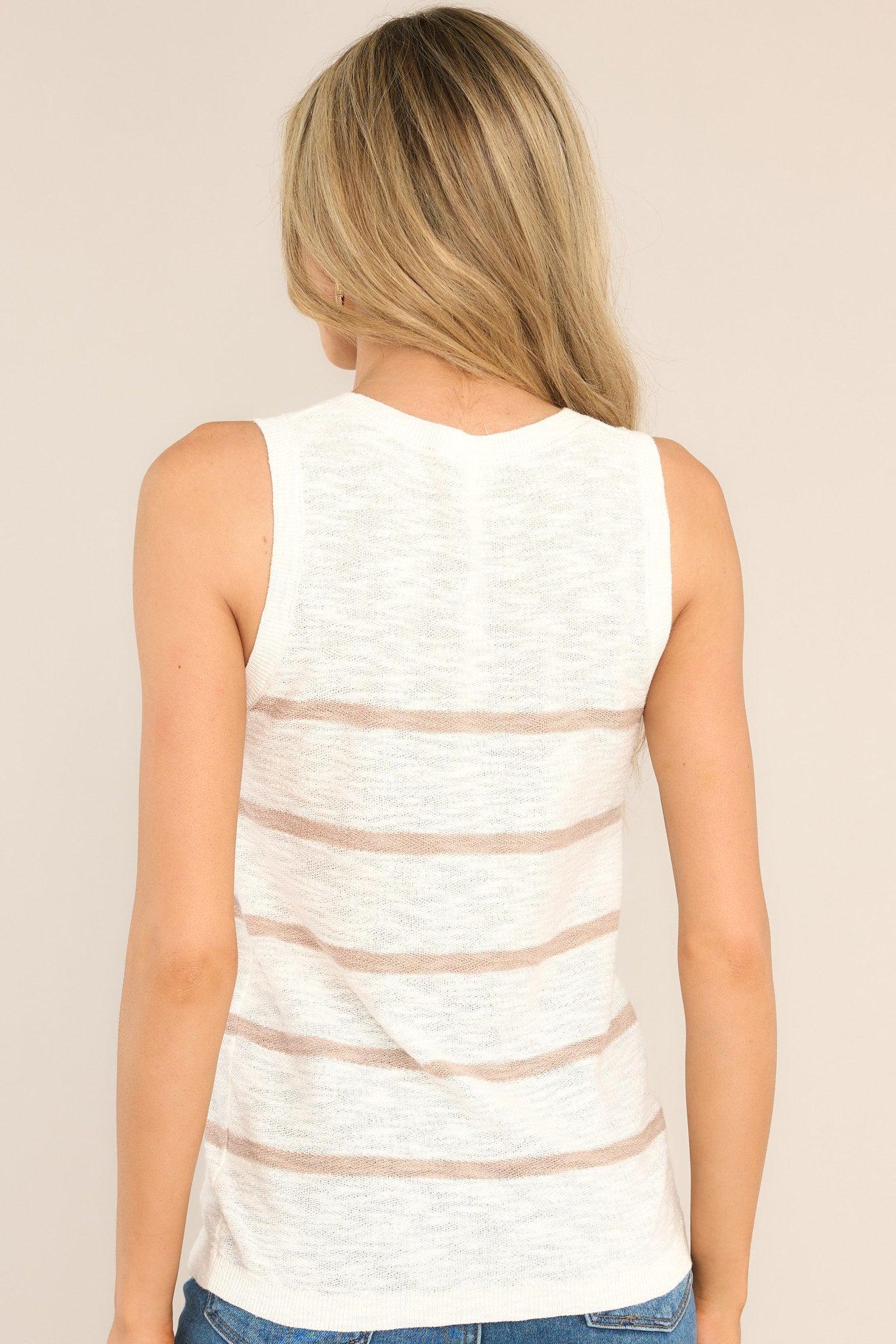 I'll See You There Tan Striped Top Product Image