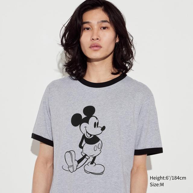 Mickey Stands Ut (Short-Sleeve Graphic T-Shirt) Gray Medium UNIQLO US Product Image