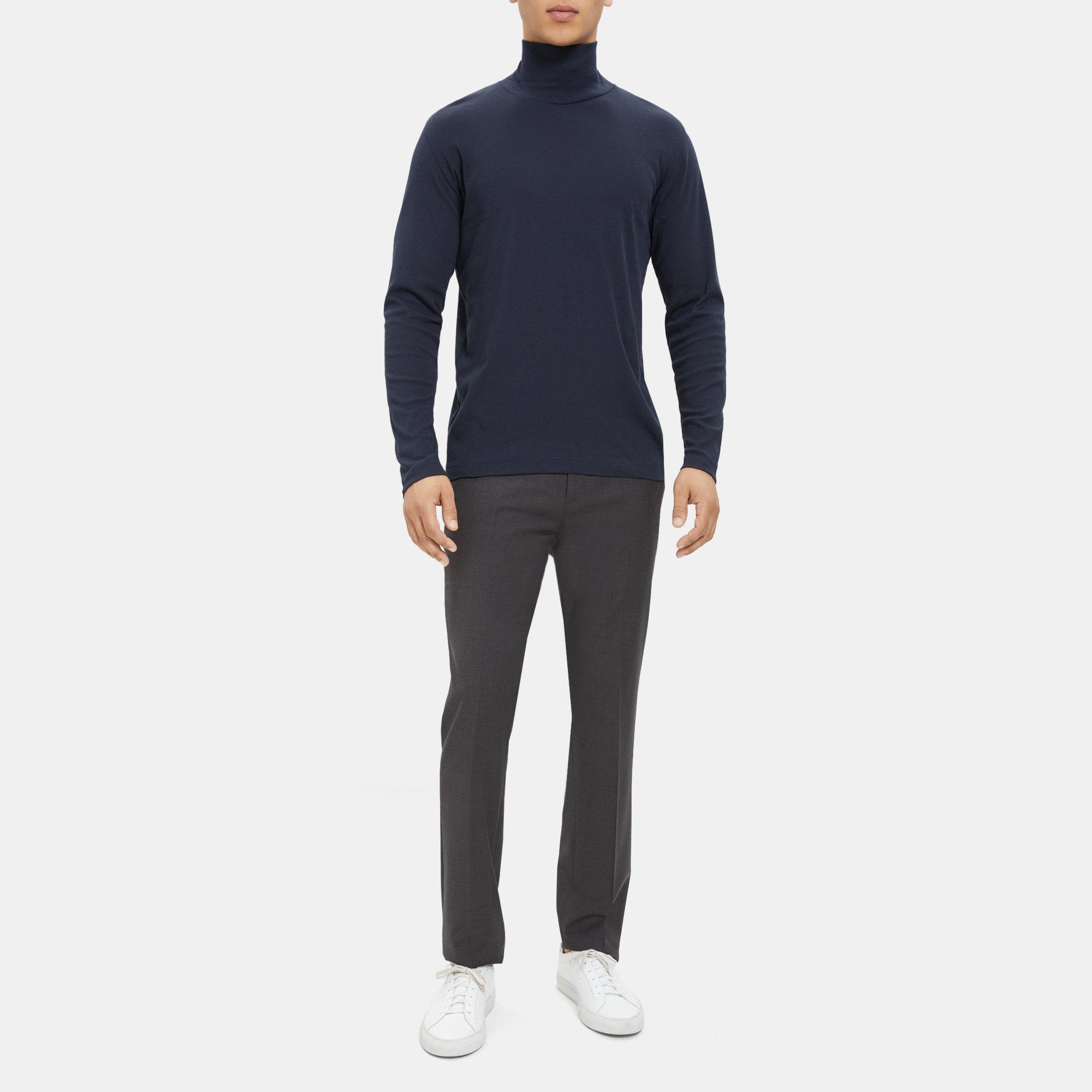 Ribbed Pima Cotton Turtleneck Long-Sleeve Tee | Theory Outlet Product Image