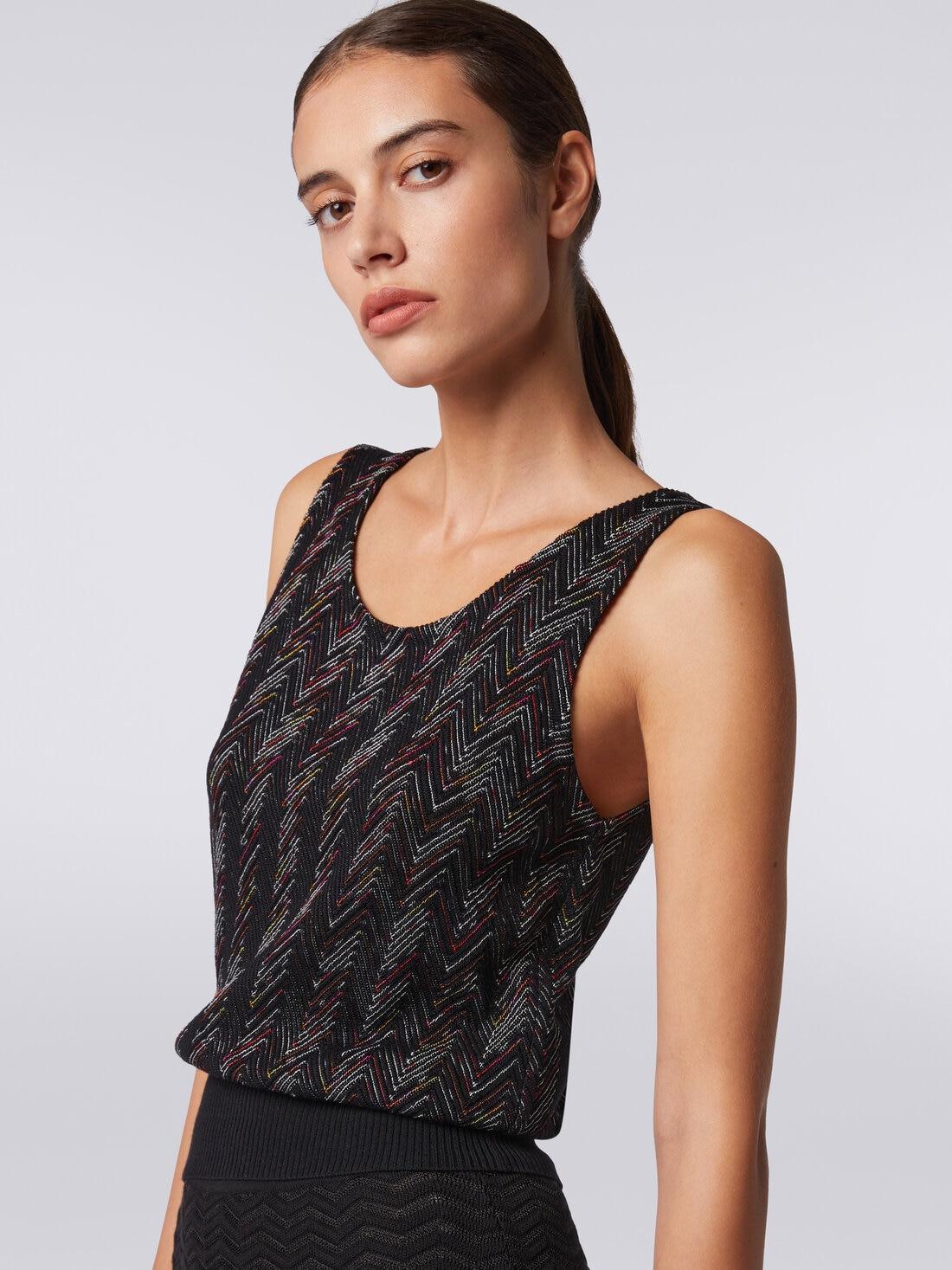 Tank top in zigzag viscose wool knit Multicoloured | Missoni Product Image