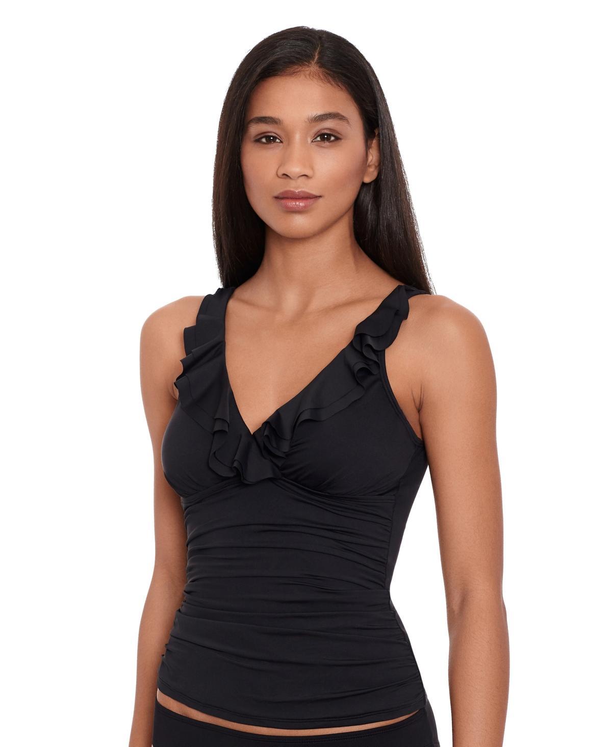 Lauren Ralph Lauren Beach Club Solid Ruffle Tankini Top Product Image