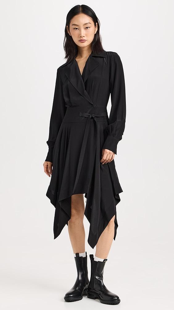 Jason Wu Long Sleeve Silk CDC Shirt Dress with Asymmetric Hem | Shopbop Product Image