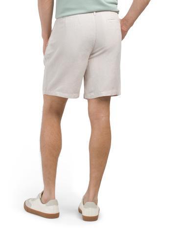 Linen And Viscose Blend Flat Front Shorts for Men Product Image