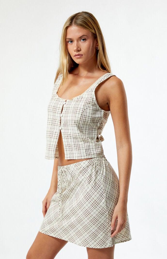 Rhythm Women's Rumi Check Bias Cut Mini Skirt Product Image